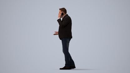 realistic 3D people man business, render-ready for V-Ray and Corona, FBX OBJ, three-quarter view render