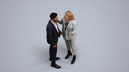 photogrammetry 3D woman business, realistic human model archviz FBX, back view render