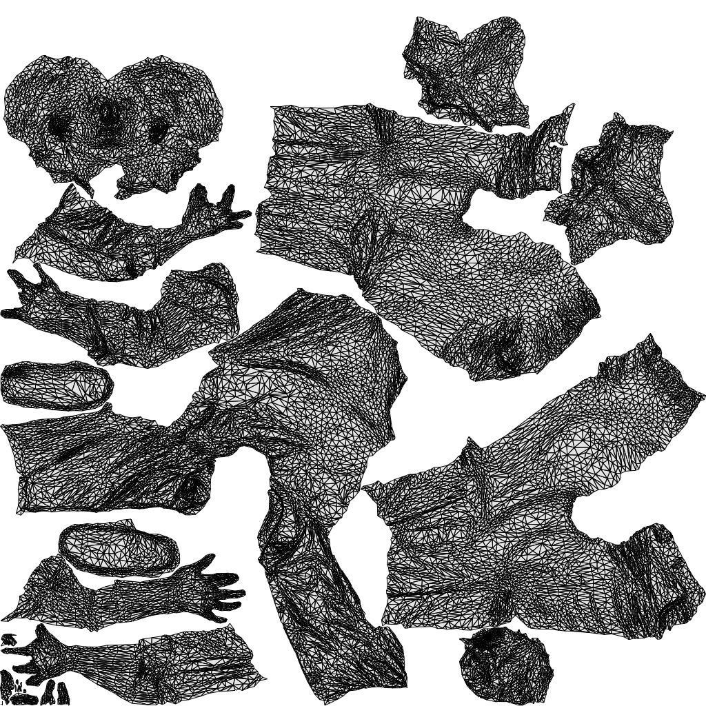 realistic 3D girl kids, scanned archviz people for Blender and 3ds Max, wireframe top-down view