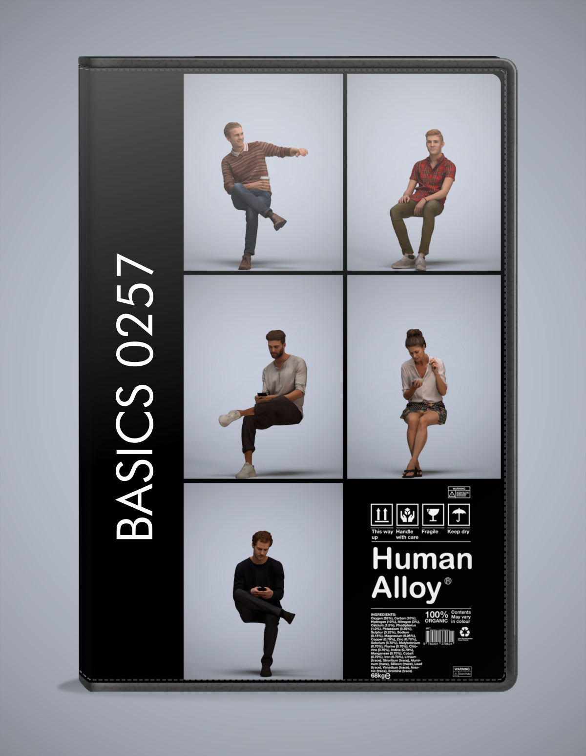scanned 3D people sitting collection, 5 photogrammetry models for Enscape and V-Ray