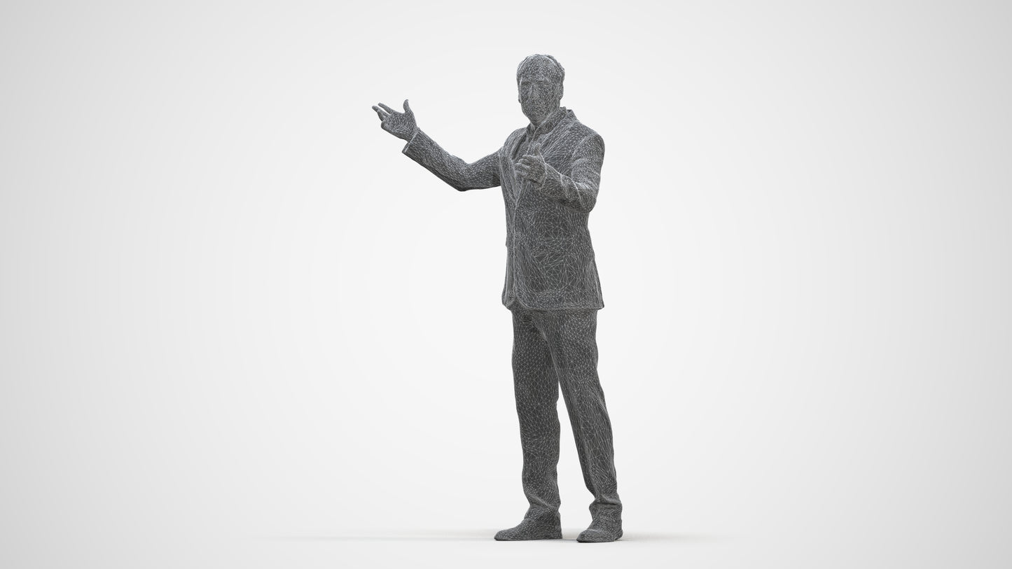 realistic 3D people man business, render-ready for V-Ray and Corona, FBX OBJ, three-quarter front view render