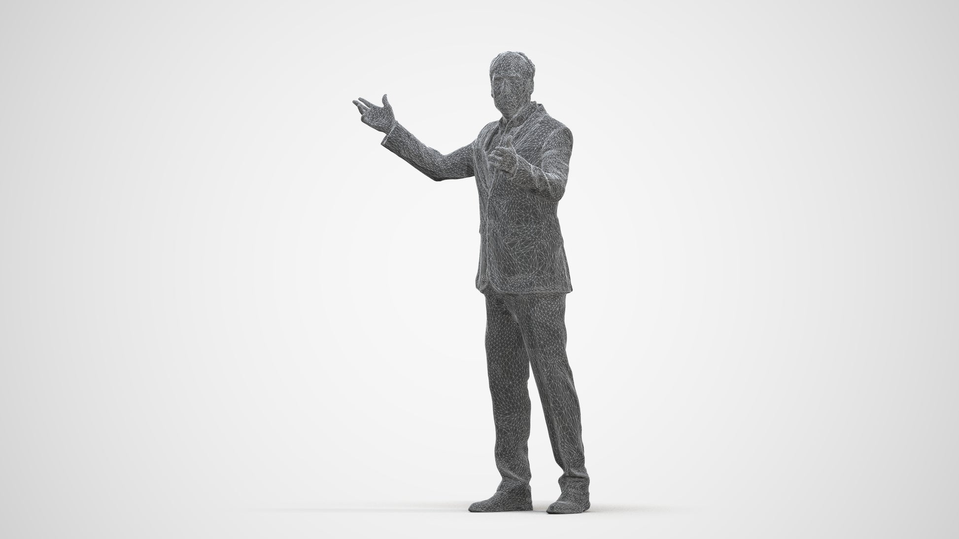 realistic 3D people man business, render-ready for V-Ray and Corona, FBX OBJ, three-quarter front view render
