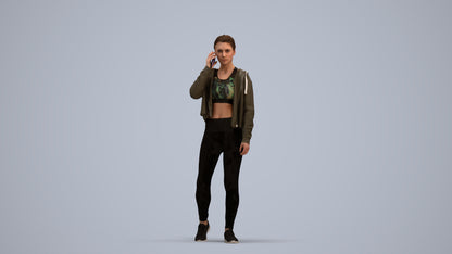 realistic 3D human woman sport, archviz people FBX OBJ for Blender, standing pose render