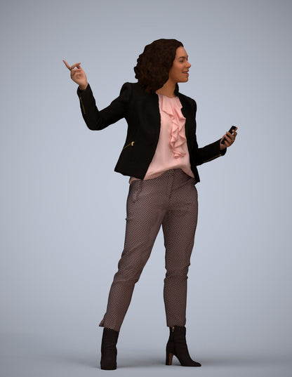 realistic 3D human woman business, archviz people FBX OBJ for Blender