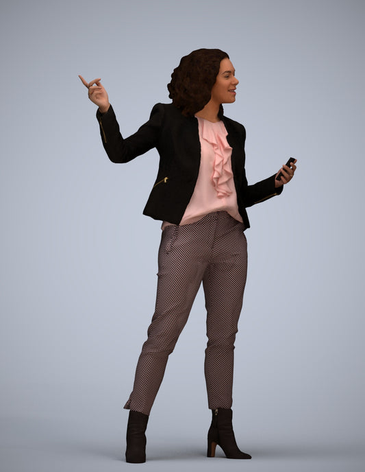 realistic 3D human woman business, archviz people FBX OBJ for Blender
