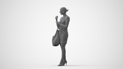 3D people model woman business standing, scanned human for 3ds Max rendering, square thumbnail