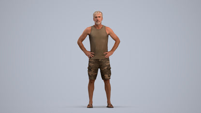 realistic 3D human man casual standing, archviz people FBX OBJ for Blender, standing pose render