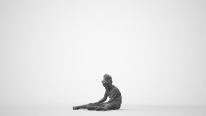 3D human model girl kids, photogrammetry scanned person for archviz, square thumbnail