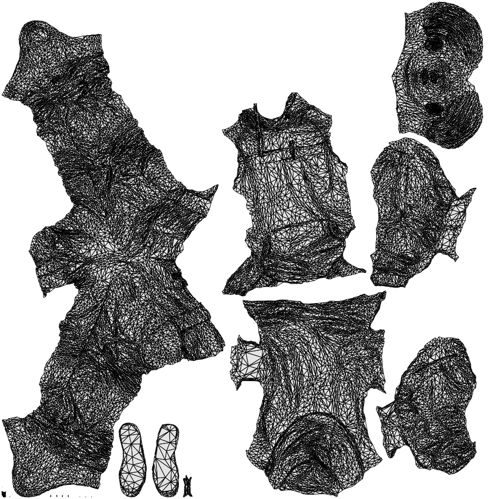 3D people model boy casual kids, scanned human for 3ds Max rendering, wireframe top-down view