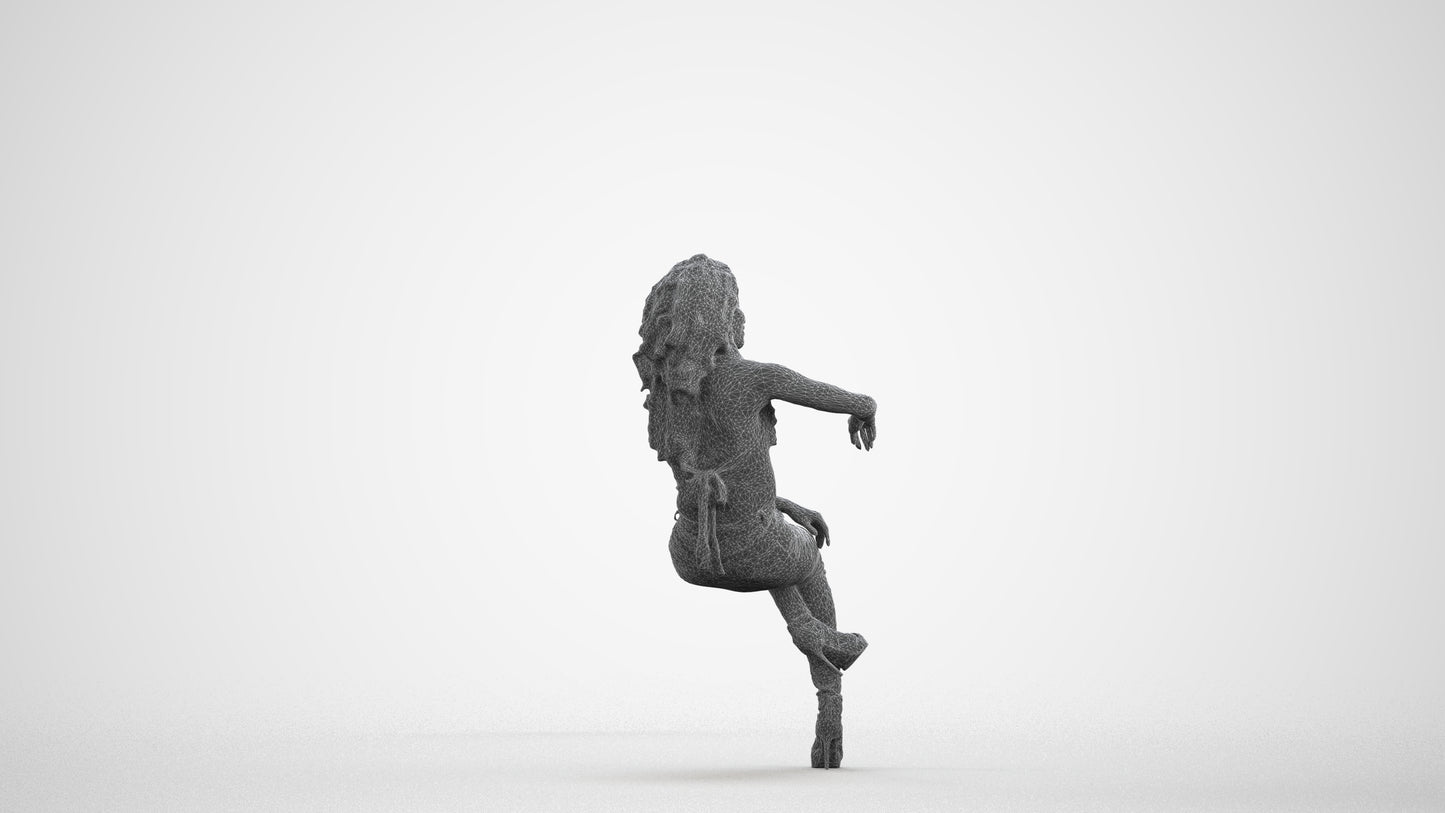 3D people model woman casual sitting, scanned human for 3ds Max rendering, wireframe front view