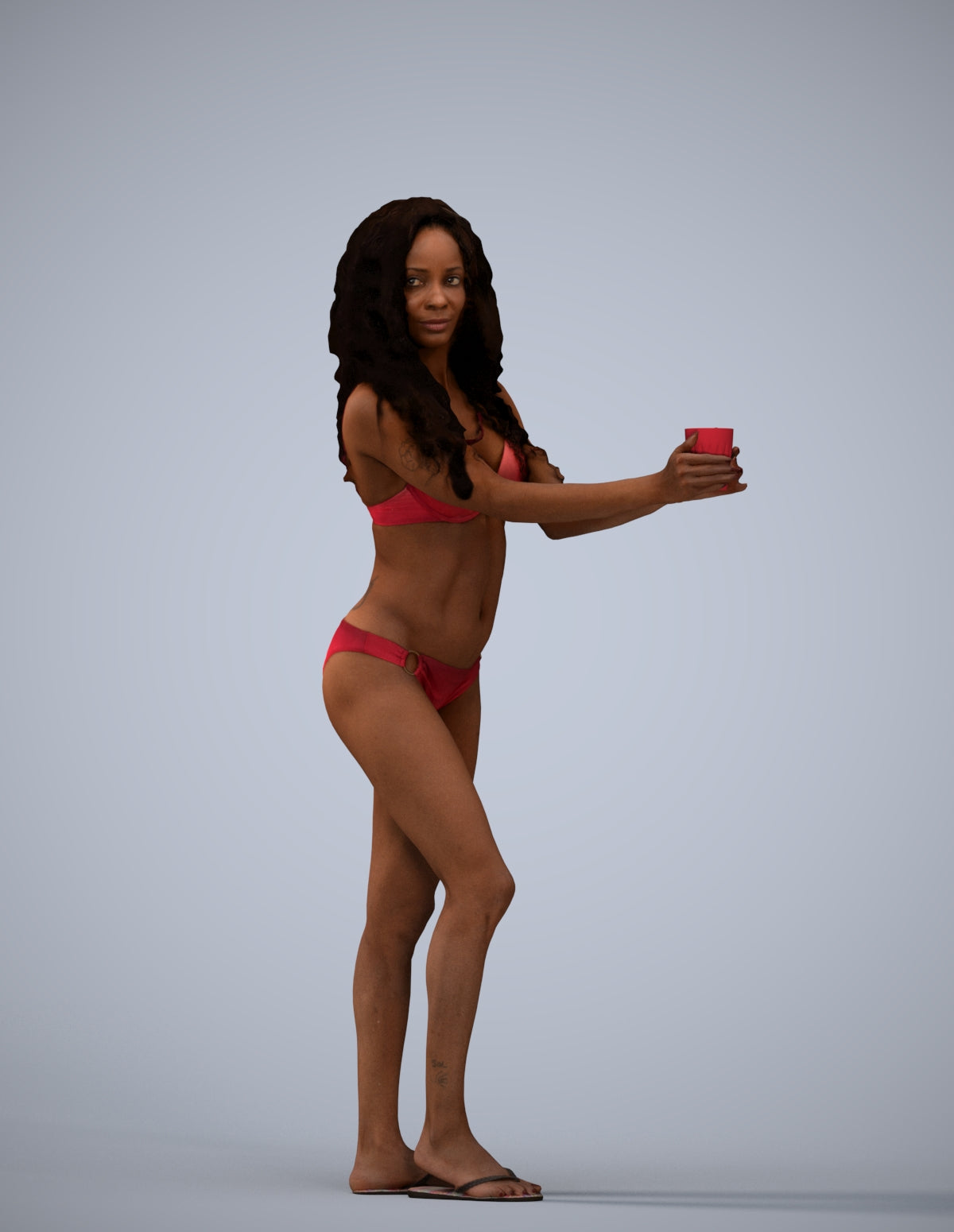 realistic 3D people woman pool, render-ready for V-Ray and Corona, FBX OBJ