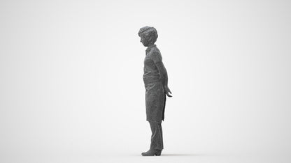 3D scanned woman standing, photorealistic archviz people for Enscape and SketchUp, square thumbnail