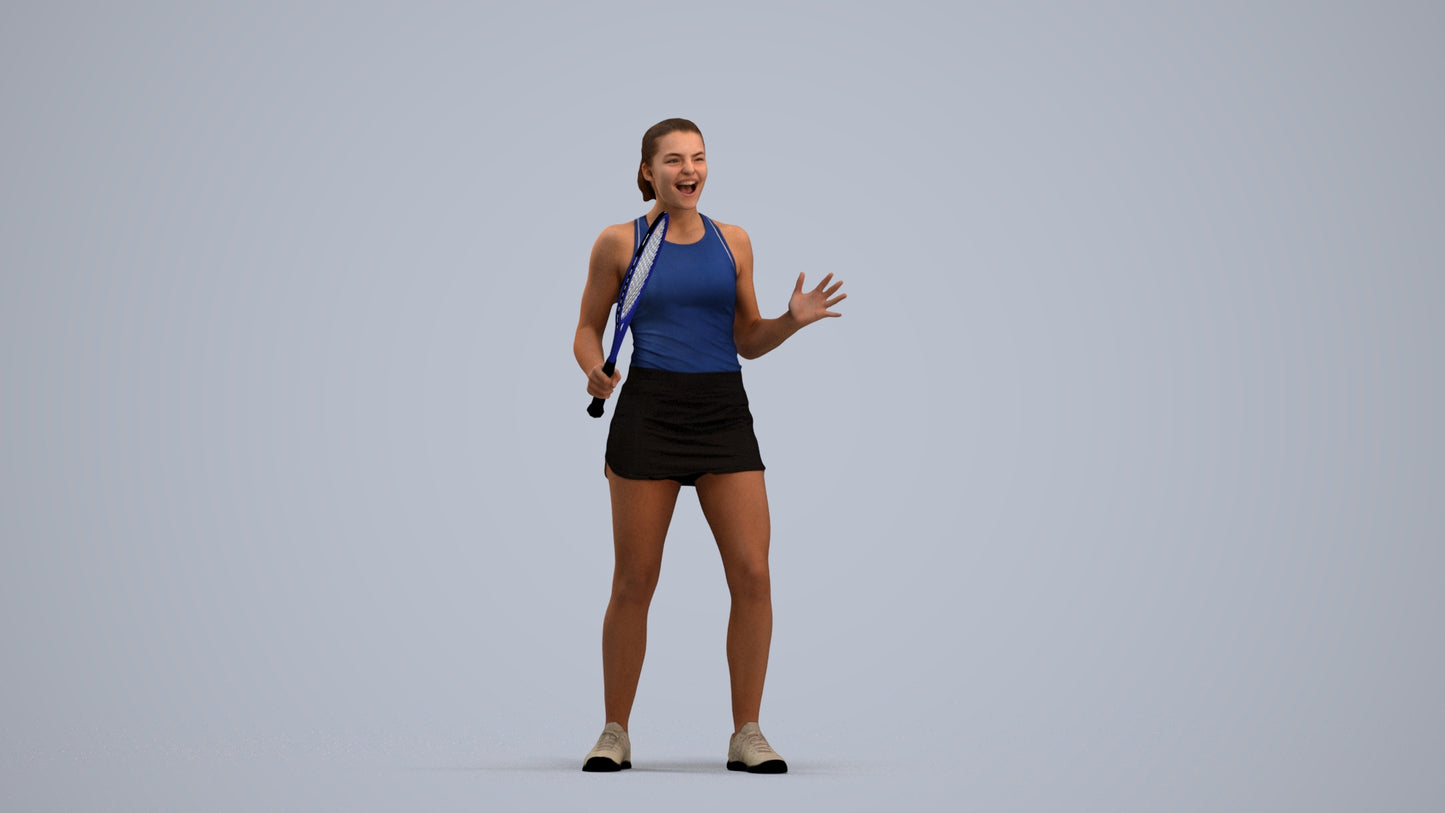 photogrammetry 3D girl sport, realistic human model archviz FBX, standing pose render