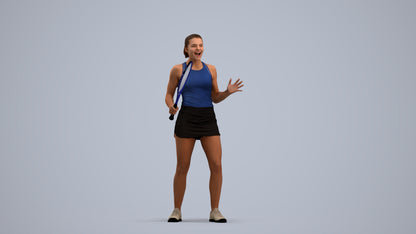photogrammetry 3D girl sport, realistic human model archviz FBX, standing pose render