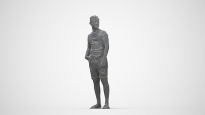 realistic 3D boy casual kids, scanned archviz people for Blender and 3ds Max, wireframe back view