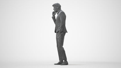 3D human model man business, photogrammetry scanned person for archviz, square thumbnail