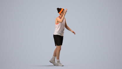 realistic 3D woman sport, scanned archviz people for Blender and 3ds Max, side view render