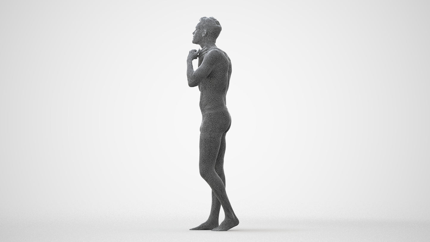 photogrammetry 3D man mix, realistic human model archviz FBX, square thumbnail