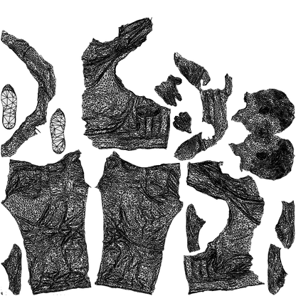 realistic 3D man casual standing, scanned archviz people for Blender and 3ds Max, wireframe top-down view