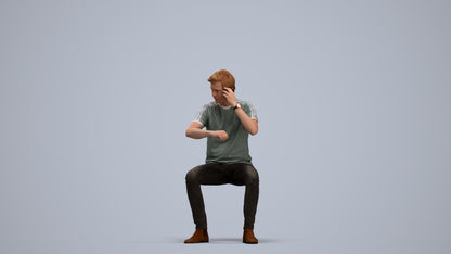3D people model man casual couple, scanned human for 3ds Max rendering, standing pose render