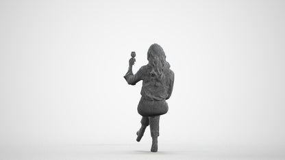realistic 3D people woman casual formalaffairs, render-ready for V-Ray and Corona, FBX OBJ, wireframe front view