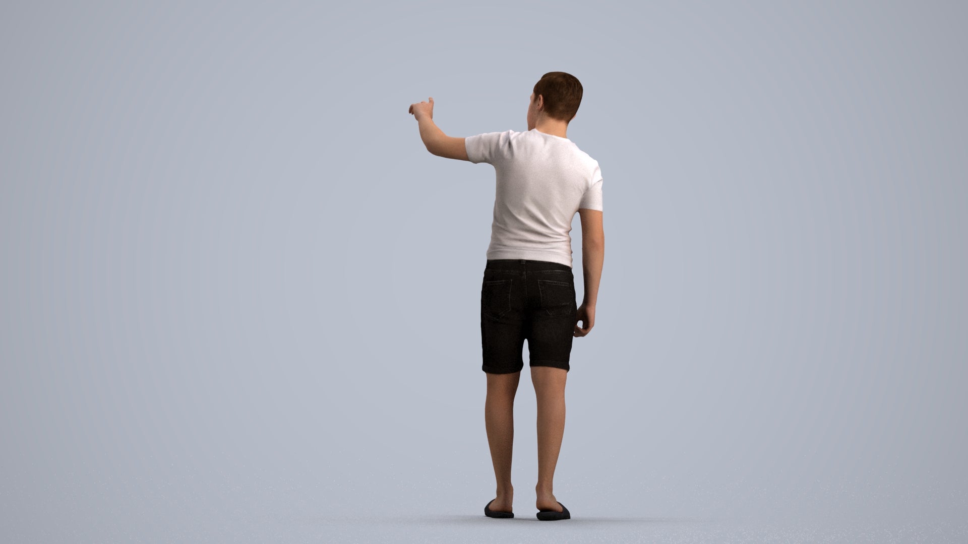 3D scanned boy kids casual, photorealistic archviz people for Enscape and SketchUp, front view render