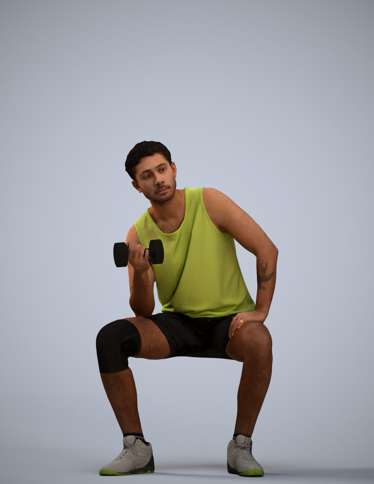 3D people model man sport, scanned human for 3ds Max rendering