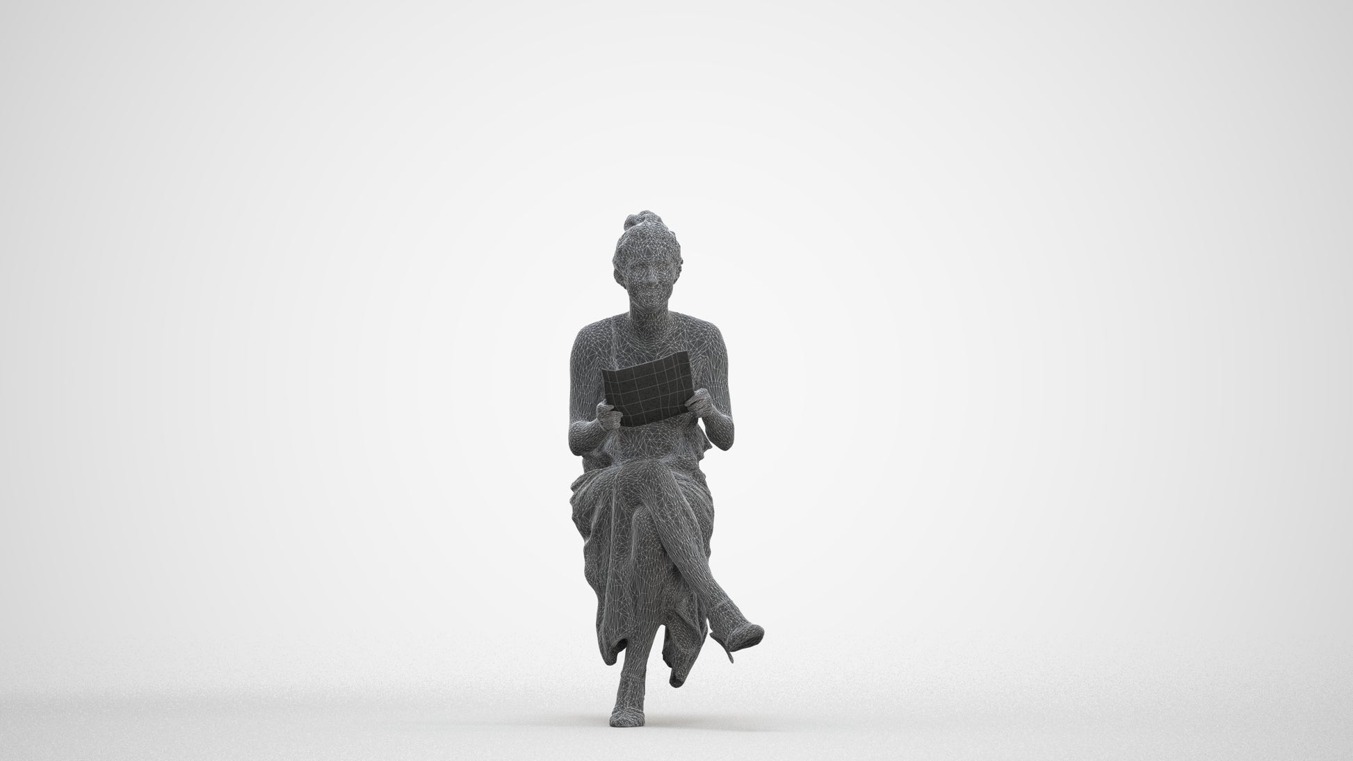 scanned 3D woman formal formalaffairs, photogrammetry people for Enscape and V-Ray, three-quarter front view render