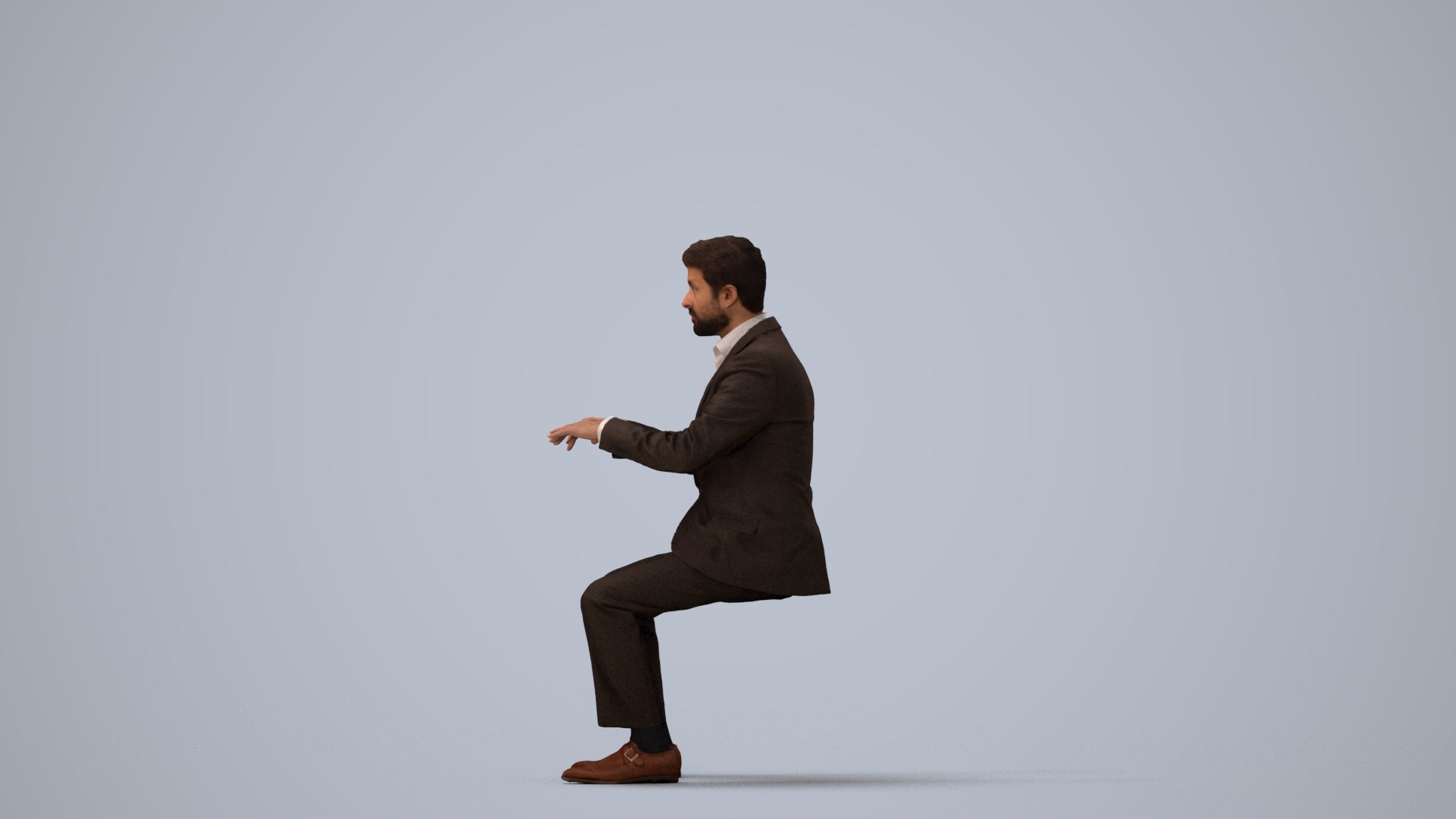 scanned 3D man business, photogrammetry people for Enscape and V-Ray, three-quarter view render