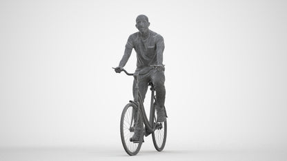 photogrammetry 3D man casual cycling, realistic human model archviz FBX, three-quarter front view render