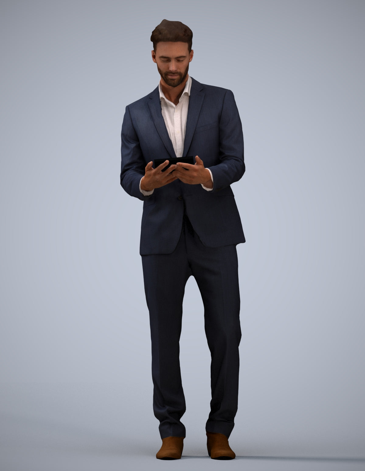 realistic 3D human man business, archviz people FBX OBJ for Blender
