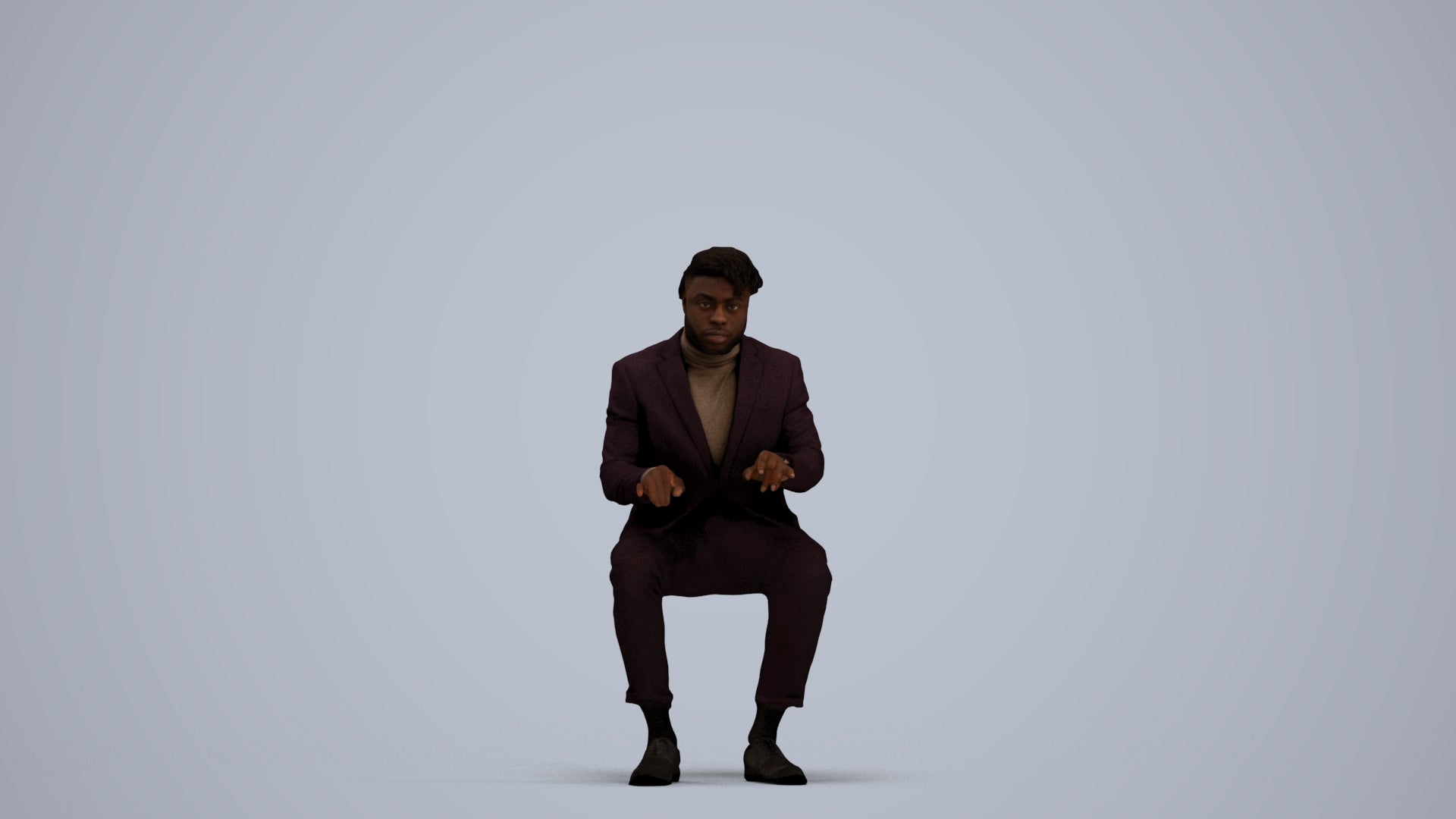3D people model man business, scanned human for 3ds Max rendering, standing pose render