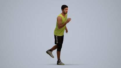 3D people model man sport, scanned human for 3ds Max rendering, standing pose render