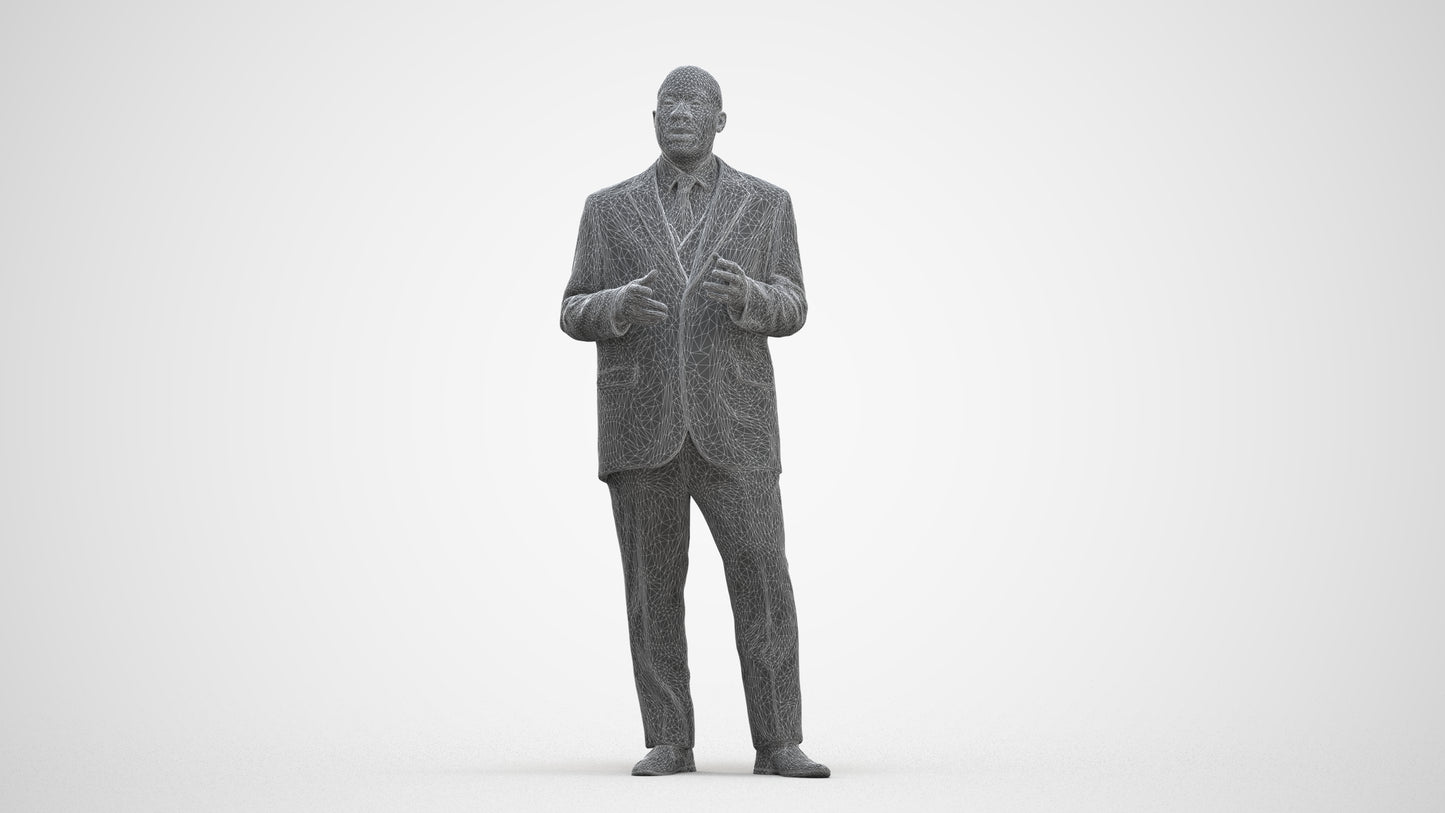 realistic 3D person business shopping, scanned archviz people for Blender and 3ds Max, three-quarter front view render