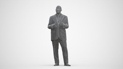 realistic 3D person business shopping, scanned archviz people for Blender and 3ds Max, three-quarter front view render