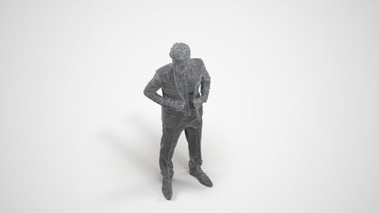 realistic 3D people man business, render-ready for V-Ray and Corona, FBX OBJ, wireframe three-quarter view