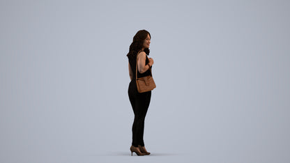 realistic 3D people woman business walking, render-ready for V-Ray and Corona, FBX OBJ, standing pose render