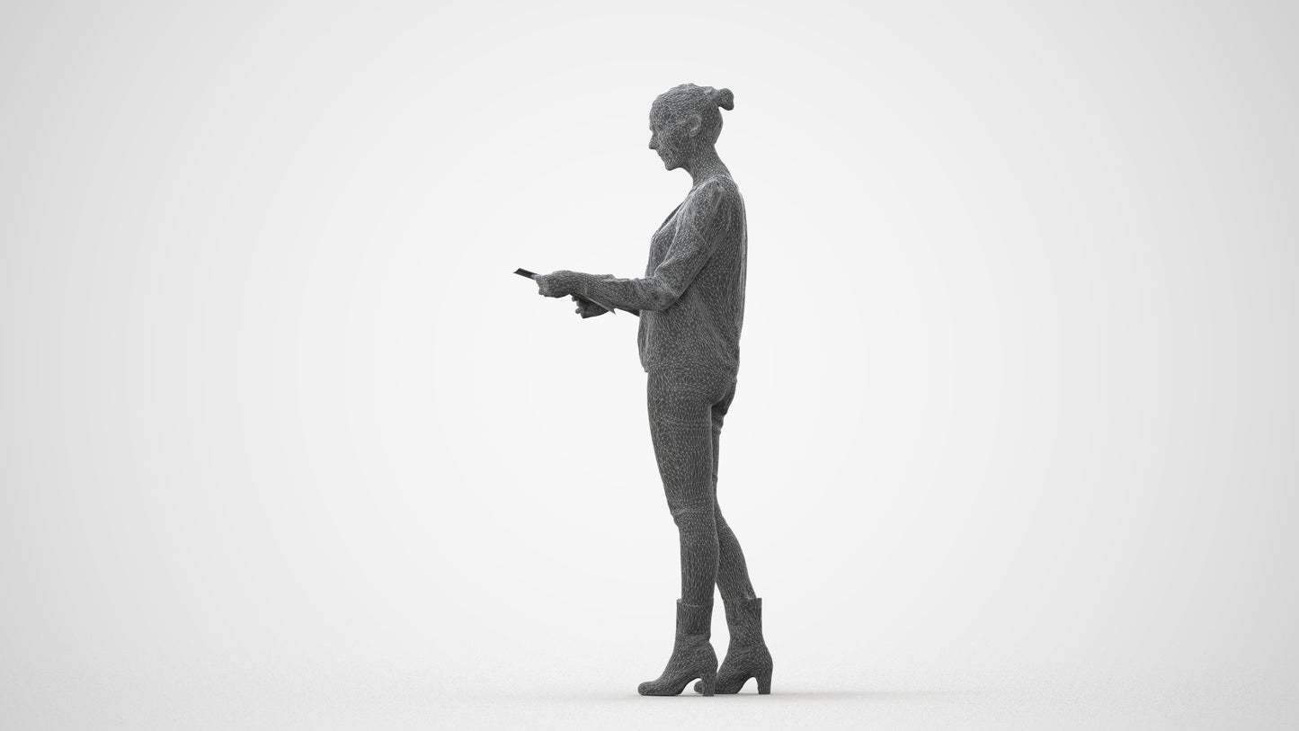 3D people model woman business walking, scanned human for 3ds Max rendering, square thumbnail