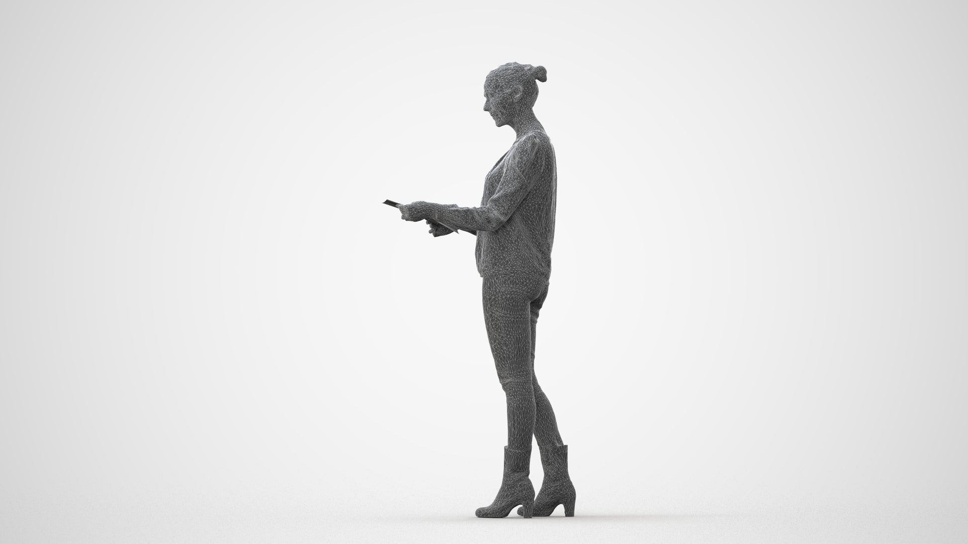 3D people model woman business walking, scanned human for 3ds Max rendering, square thumbnail