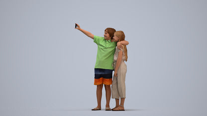 realistic 3D human girl kids, archviz people FBX OBJ for Blender, standing pose render