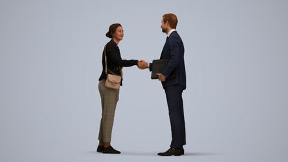 scanned 3D woman business, photogrammetry people for Enscape and V-Ray, standing pose render