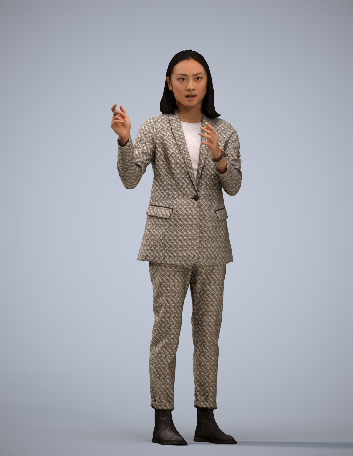 photogrammetry 3D woman business, realistic human model archviz FBX