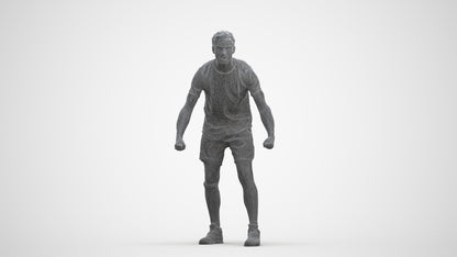 3D people model man sport, scanned human for 3ds Max rendering, three-quarter front view render