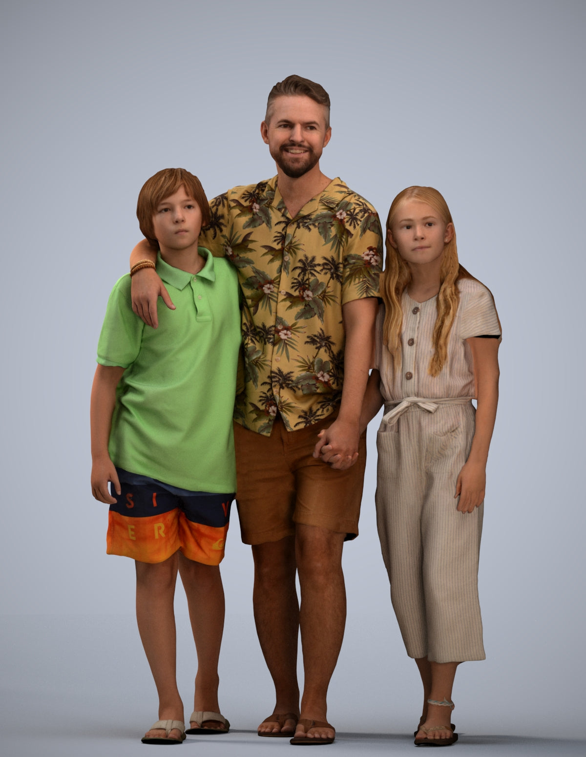 3D scanned girl kids, photorealistic archviz people for Enscape and SketchUp
