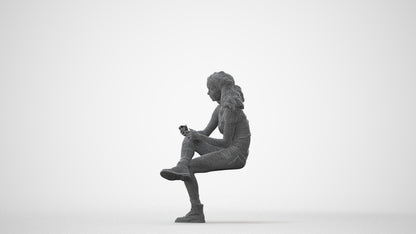 realistic 3D people woman casual sitting, render-ready for V-Ray and Corona, FBX OBJ, square thumbnail