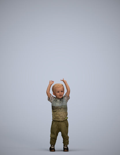 3D people model boy casual kids, scanned human for 3ds Max rendering