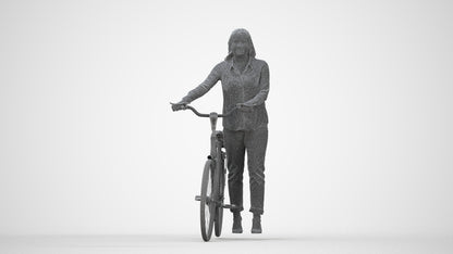 realistic 3D woman casual shopping, scanned archviz people for Blender and 3ds Max, wireframe back view