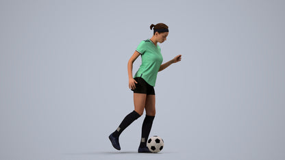 realistic 3D woman sport, scanned archviz people for Blender and 3ds Max, side view render