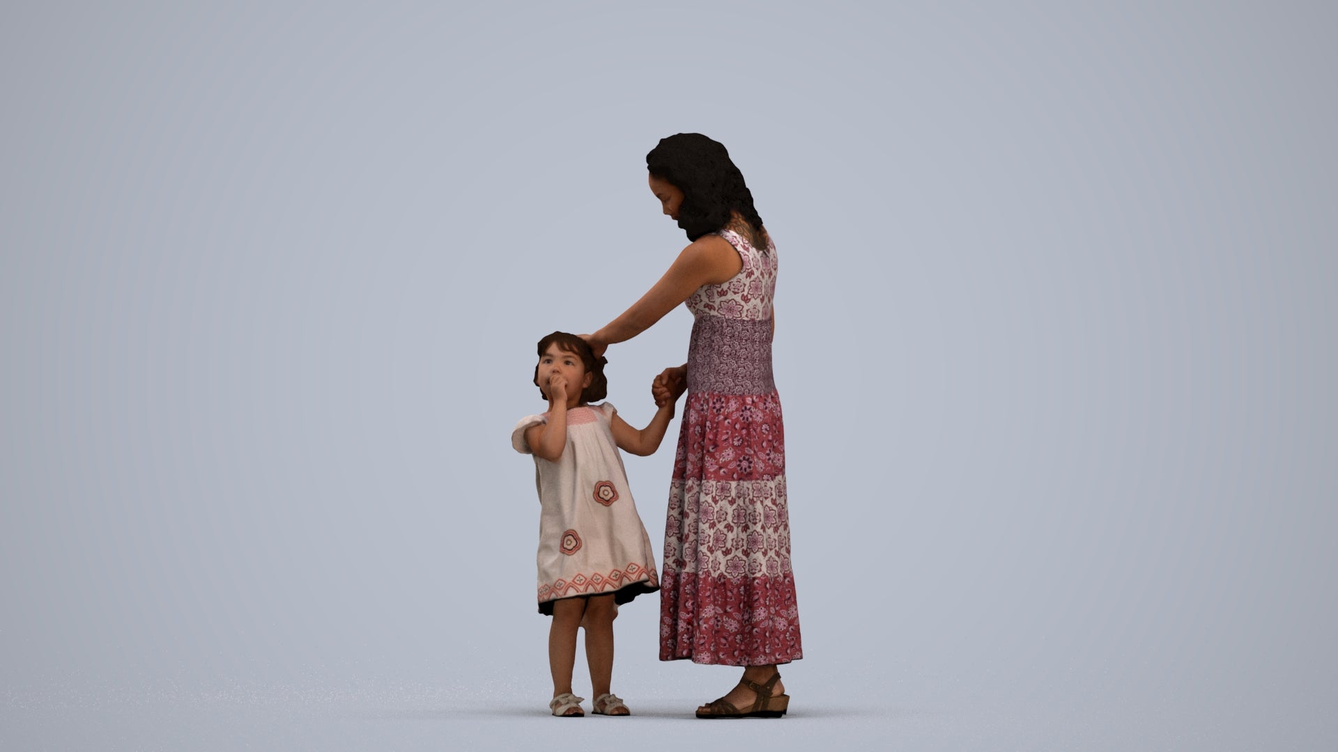 realistic 3D people girl casual kids, render-ready for V-Ray and Corona, FBX OBJ, standing pose render