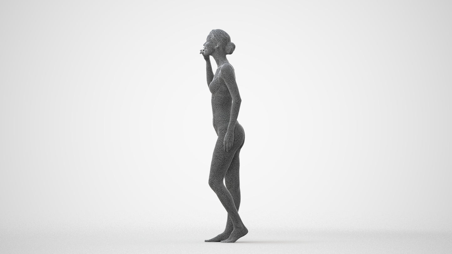 realistic 3D human woman bathroom, archviz people FBX OBJ for Blender, square thumbnail
